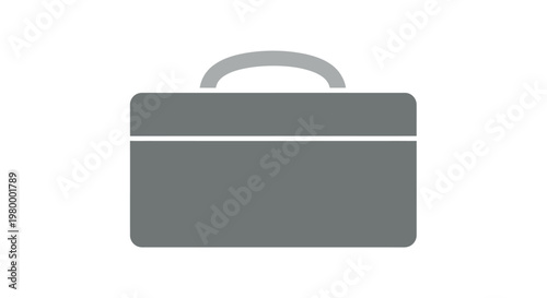 Grey briefcase with handle closed.