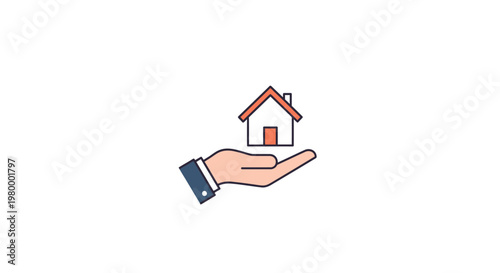 Hand holding a small house model.
