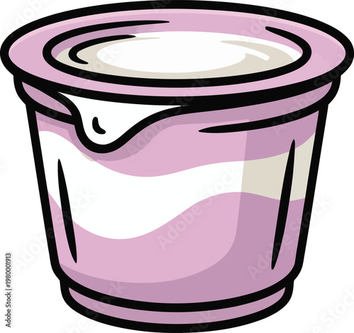 Cute cartoon a illustrator vector yogurt