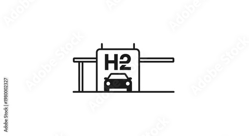 Hydrogen Fuel Cell Electric Car Station.