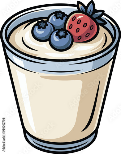 Cute cartoon a illustrator vector yogurt