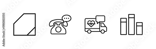 Technical support and customer service minimalist line icon set