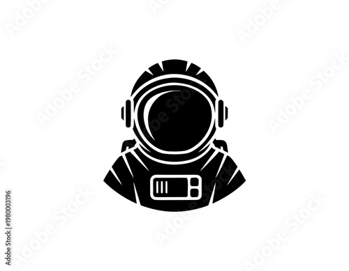 Astronaut Helmet Vector Icon, Space Helmet Silhouette Illustration