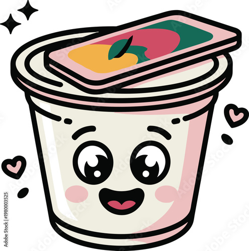 Cute cartoon a illustrator vector yogurt