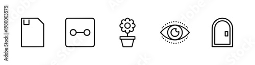 Minimalist technology and business line icons for interface design