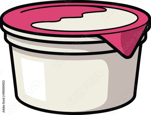 Cute cartoon a illustrator vector yogurt