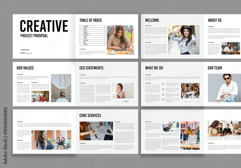 Creative Project Proposal Template Design Stock Template | Adobe Stock
