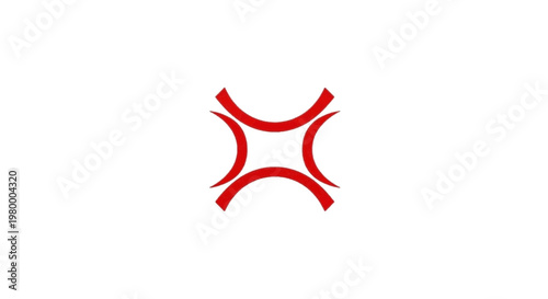 Vector illustration of red anger symbol icon on a transparent background