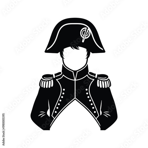 Historical illustration of a napoleonic era military officer in uniform