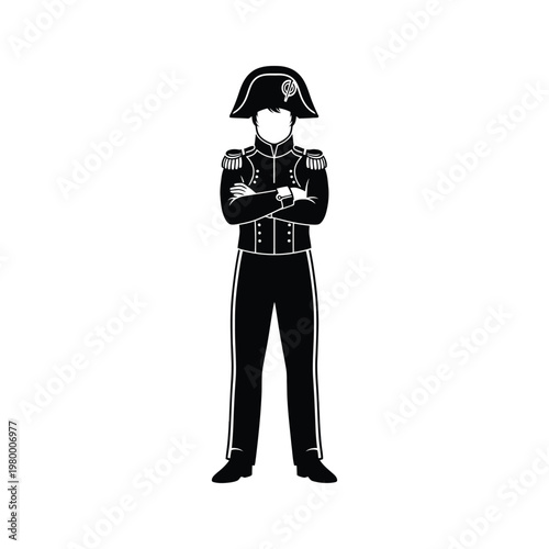 Historical illustration of a napoleonic era military officer in uniform