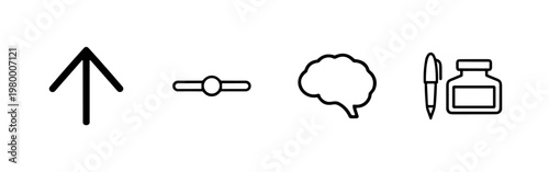 Minimalist academic and university building line icon set