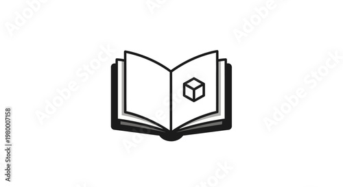 Tableau sur toile Open Book with Cube Inside.