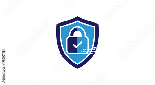 Obraz na plátně Padlock with checkmark on shield icon.