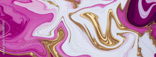 Luxury Pink Gold Marble Abstract Background with Fluid Ink Swirls, Elegant Feminine Agate Texture, Glossy Pastel Waves for Premium Design