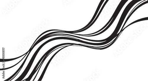 Bild auf Leinwand Abstract colorful loop composition with fluid ribbon shapes, elegant modern patt