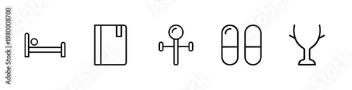 Minimalist healthcare and medical line icons for wellness apps.