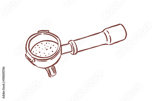 Espresso portafilter with coffee grounds Design