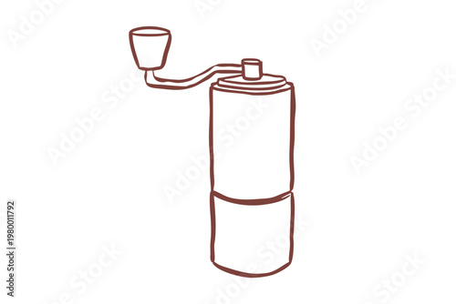 Hand coffee grinder illustration Design