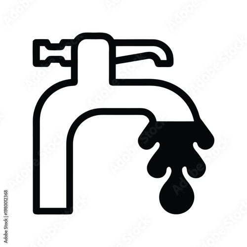 Faucet with a drop of water