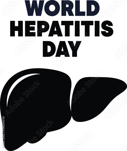World Hepatitis Day awareness campaign logo with liver silhouette on white background