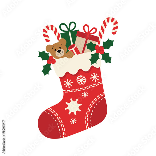 christmas stocking with gifts