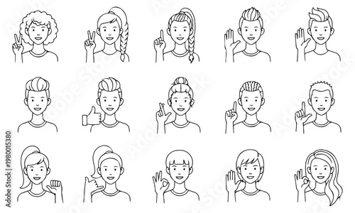 Diverse Avatar Collection of People Communicating with Hand Gestures and Sign Language