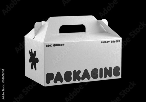 Gable Box Mockup Angled View with Handle