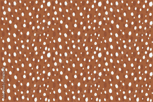 Obraz na plátně Seamless pattern of white deer spots on a brown background