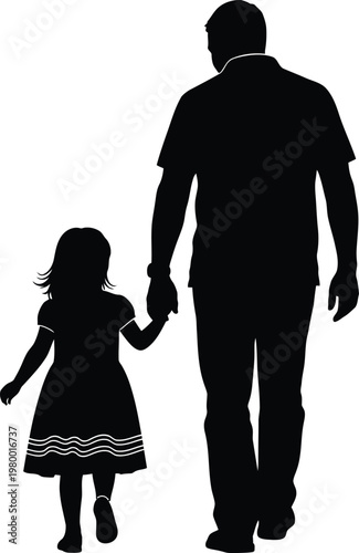 Heartwarming fathers day silhouette a dad and daughter walking hand in hand celebrating love and family bonds