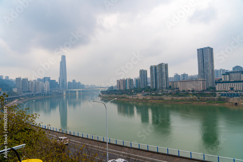 Riverside view of Chongqing Danzishi Old Street is a pleasant place to walk and enjoy a different view of Chongqing. China.