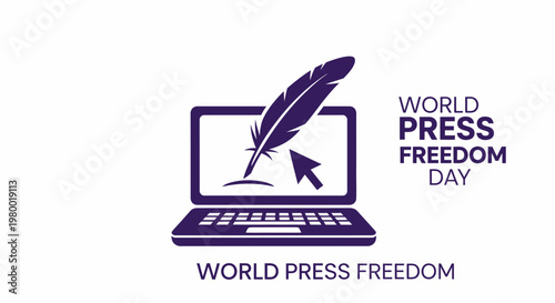 World Press Freedom Day Laptop Logo.