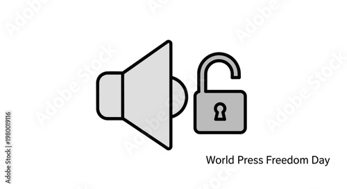 World Press Freedom Day Lock Icon.
