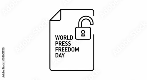World Press Freedom Day Lock Icon.