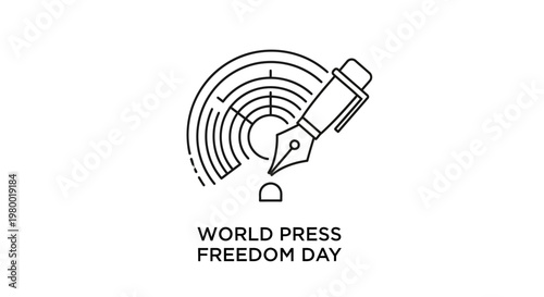 World Press Freedom Day Pen Icon.