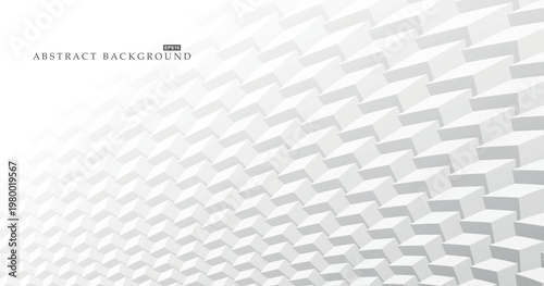 White abstract textured background with perspective. Creative 3d surface with geometric shapes. Business corporate design. Poster, banner, presentation template