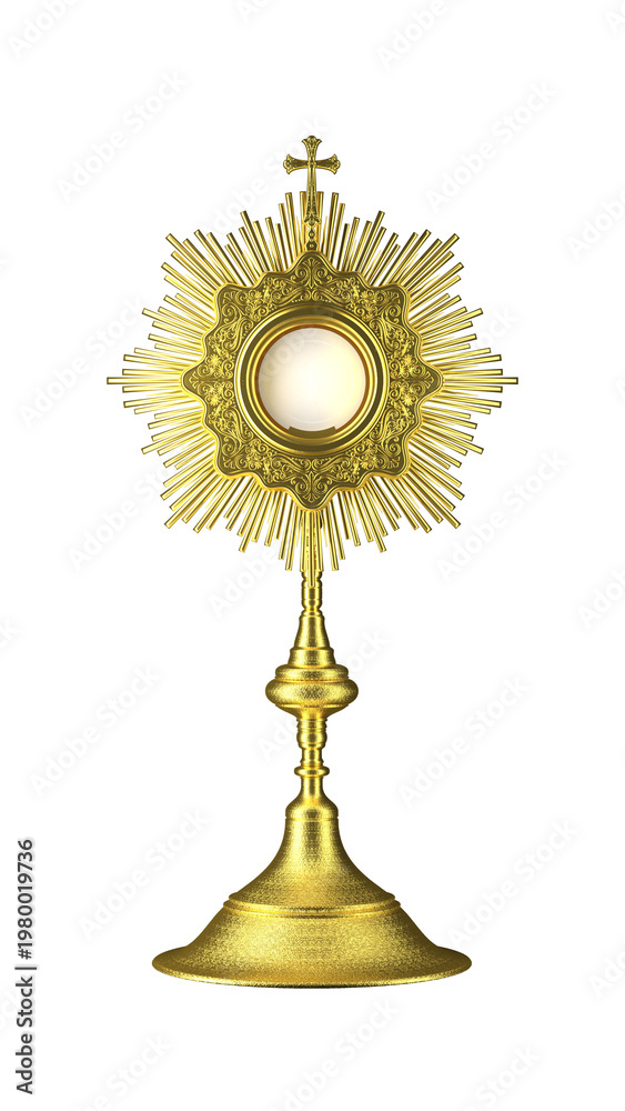 Fototapeta premium Jesus Christ in the monstrance. Sacrament of the Eucharist. Corpus Christi - 3D Illustration