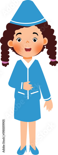 illustration of a smiling flight attendant