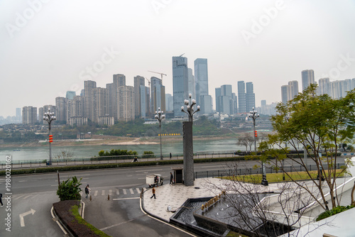 Riverside view of Chongqing Danzishi Old Street is a pleasant place to walk and enjoy a different view of Chongqing. China.