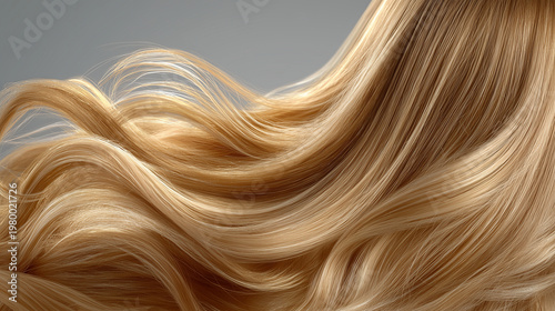 Wallpaper Mural Elegant hair care scene with golden hair oil and smooth hair gently applied to long Torontodigital.ca