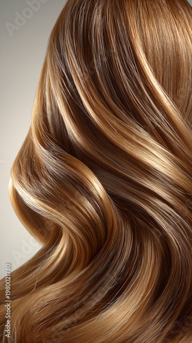 Wallpaper Mural Elegant hair care scene with golden hair oil and smooth hair gently applied to long Torontodigital.ca