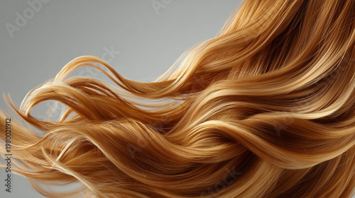 Wallpaper Mural Elegant hair care scene with golden hair oil and smooth hair gently applied to long Torontodigital.ca