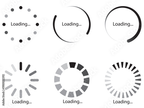 collection of loading and buffering symbols for websites