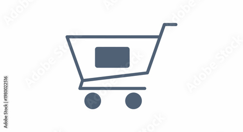 Shopping cart icon on wheels.