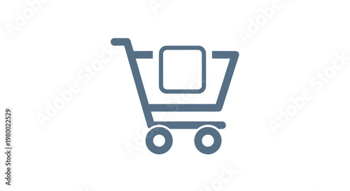 Shopping cart icon on wheels.