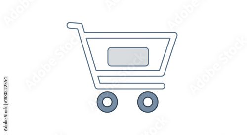 Shopping cart icon with wheels.