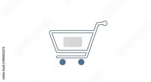 Shopping cart icon with wheels.