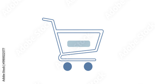 Shopping cart icon with wheels.