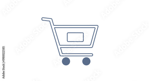 Shopping cart icon with wheels.