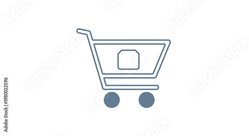 Shopping cart icon with wheels.