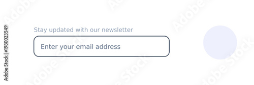 Minimalist Newsletter Email Subscription Form UI Element with 'Stay updated with our newsletter' and 'Enter your email address' text